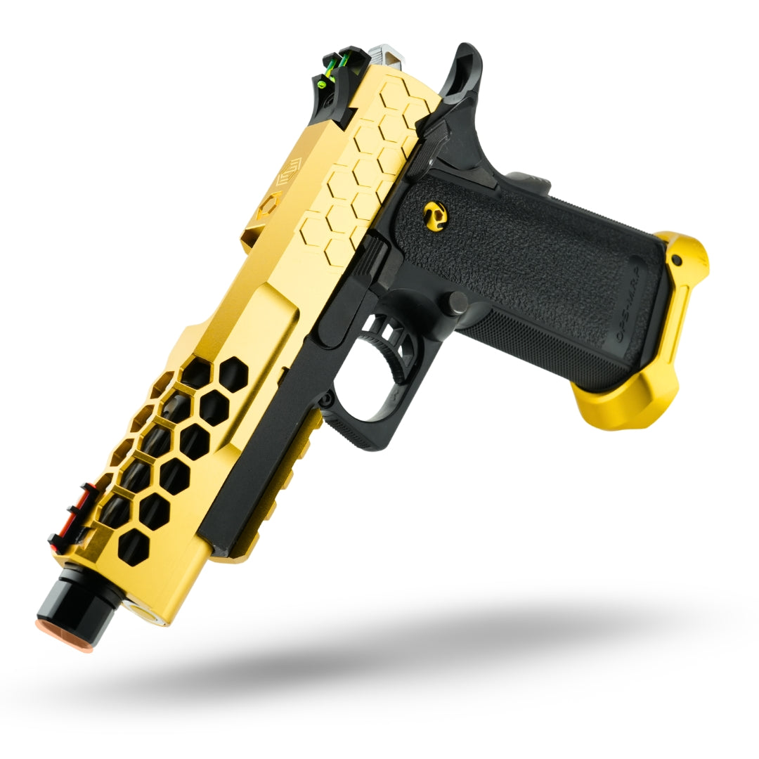 Project Portoro Black and Gold Custom Upgraded Hi Capa Airsoft Pistol | MNA Epic Deals
