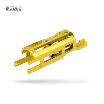 Gold EDGE Ultra Light aluminum BBU for TM Hi-Capa 5.1 / 1911 gas blowback pistols; precision CNC airsoft upgrade for competitive Hi-Capa custom builds and lightweight performance tuning.