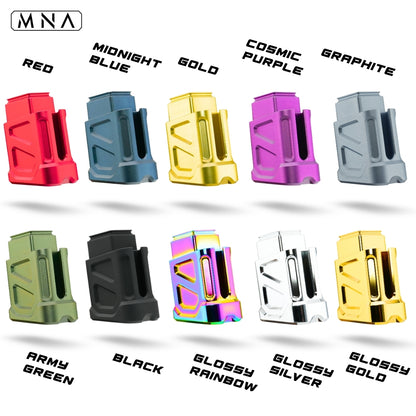 Hi Capa magazine extension in red, blue, green, gold, black, rainbow, purple. Custom upgraded hi capa magazine extension for tokyo marui gas blowback airsoft pistol. Best upgrade for magazine in 2025 for custom upgraded hicapa.