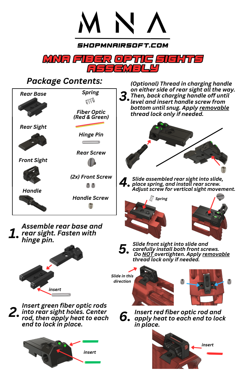 MNA Adjustable Fiber Optic Sight Set for Tokyo Marui Hi-CAPA 5.1
