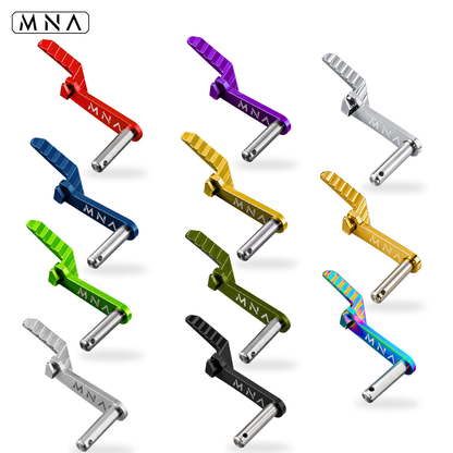 MNA hi capa airsoft pistol extended slide catch for upgraded tokyo marui hicapa. top angle of 10 colors and glossy rainbow
