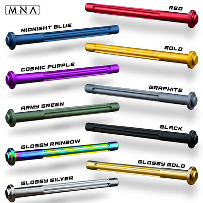 MNA fluted guide rod upgrade for custom tokyo marui hi capa. Upgraded guide rod in various colors for tokyo marui custom upgraded hi capa airsoft gas blowback pistol.