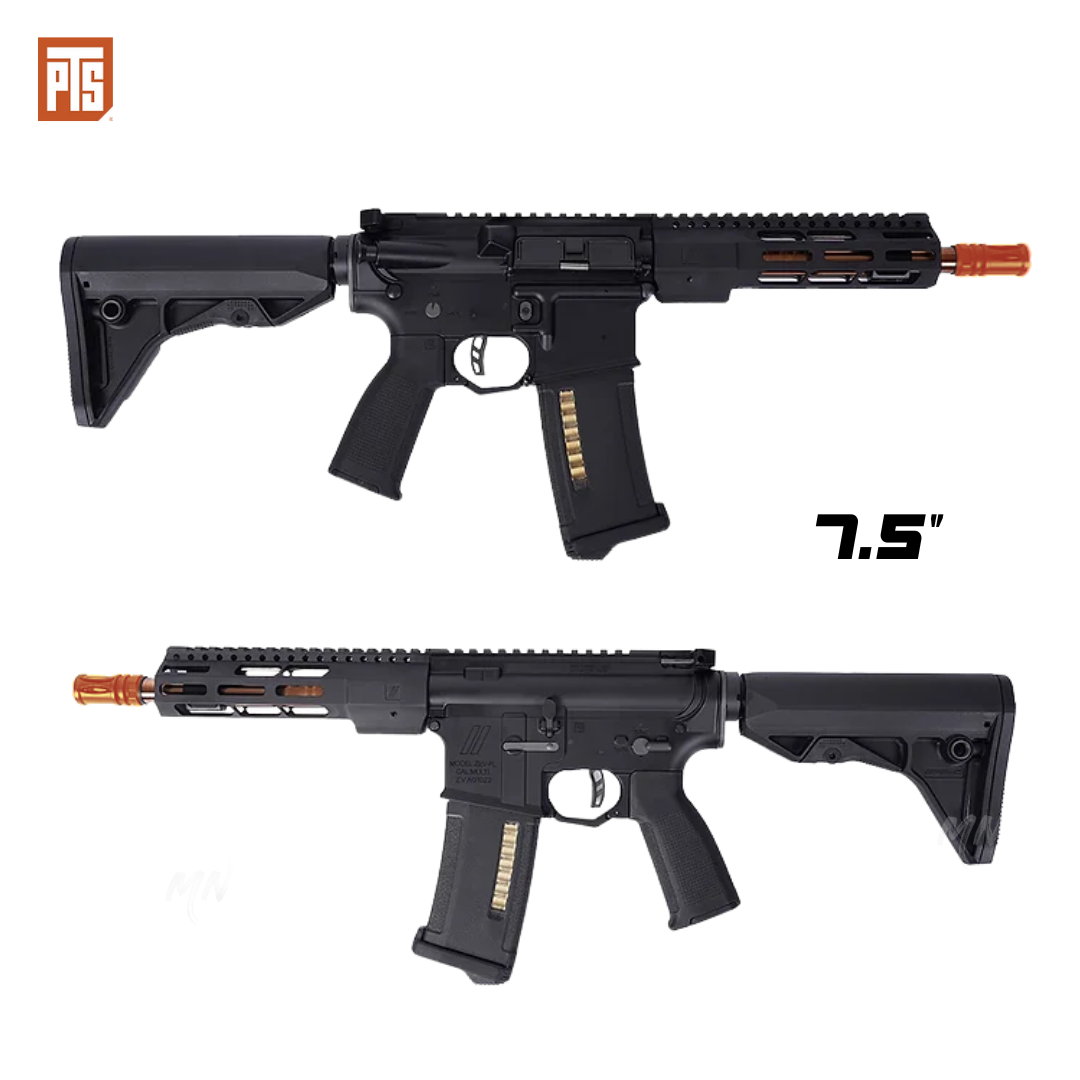 PTS Zev Core Elite M4 AEG Full metal airsof rifle. 7 inch, 10 inch, and 14 inch models for CQB or long range sniping airsoft gameplay. The best m4 aeg rifle out of the box. Pre-upgraded CYMA airsoft AEG Zev core PTS Elite m4 airsoft AEG rifle. 7.5" version LOK