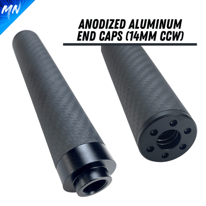 Get the edge you need in airsoft battles with the Minnesota Airsoft Gen 3 Phantom Carbon Fiber Airsoft Suppressor.