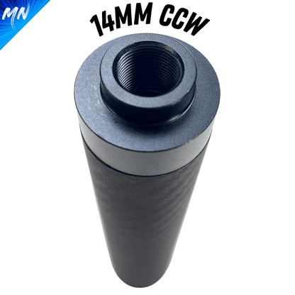 Take your airsoft game to the next level with the Minnesota Airsoft Gen 3 Phantom Carbon Fiber Airsoft Suppressor.