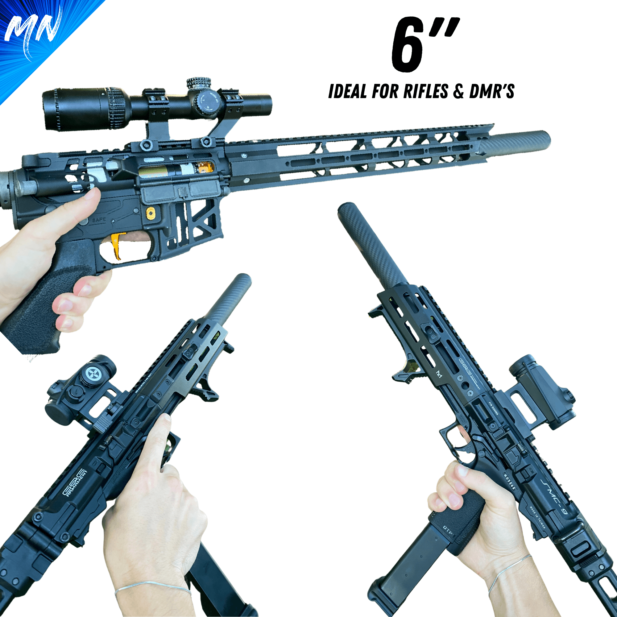 Gen 2 Phantom™ Carbon Fiber Suppressor - Minnesota Airsoft Airsoft airsoft guns airsoft suppressor phantom airsoft Gen 3 Phantom Tracer unit airsoft best airsoft m4 novritsch airsoft sniper rifle hi capa custom pistol airsoft 2022 best AEG airsoft guns in 2023 Minnesota airsoft MN Airsoft guns for beginners best AK VSR Tokyo Marui KWA CYMA G&G Airsoft guns