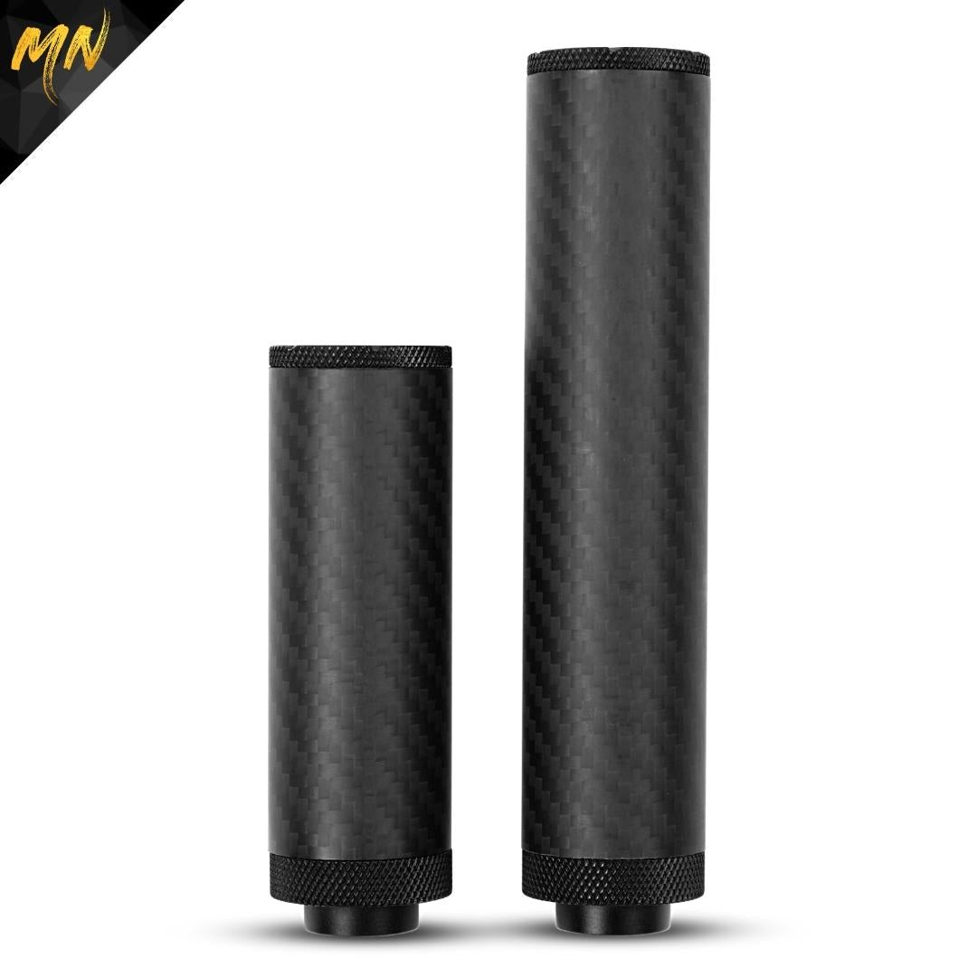 Upgrade your airsoft game with the and enhanced Minnesota Airsoft Gen 4 Phantom Carbon Fiber Airsoft Suppressor. Featuring an ultra-light end cap design, upgraded materials, open-cell acoustic foam, and a bonus red front end cap, this suppressor is the ultimate accessory for precision and stealth on the field. Comes in a luxury storage box for easy transport.
