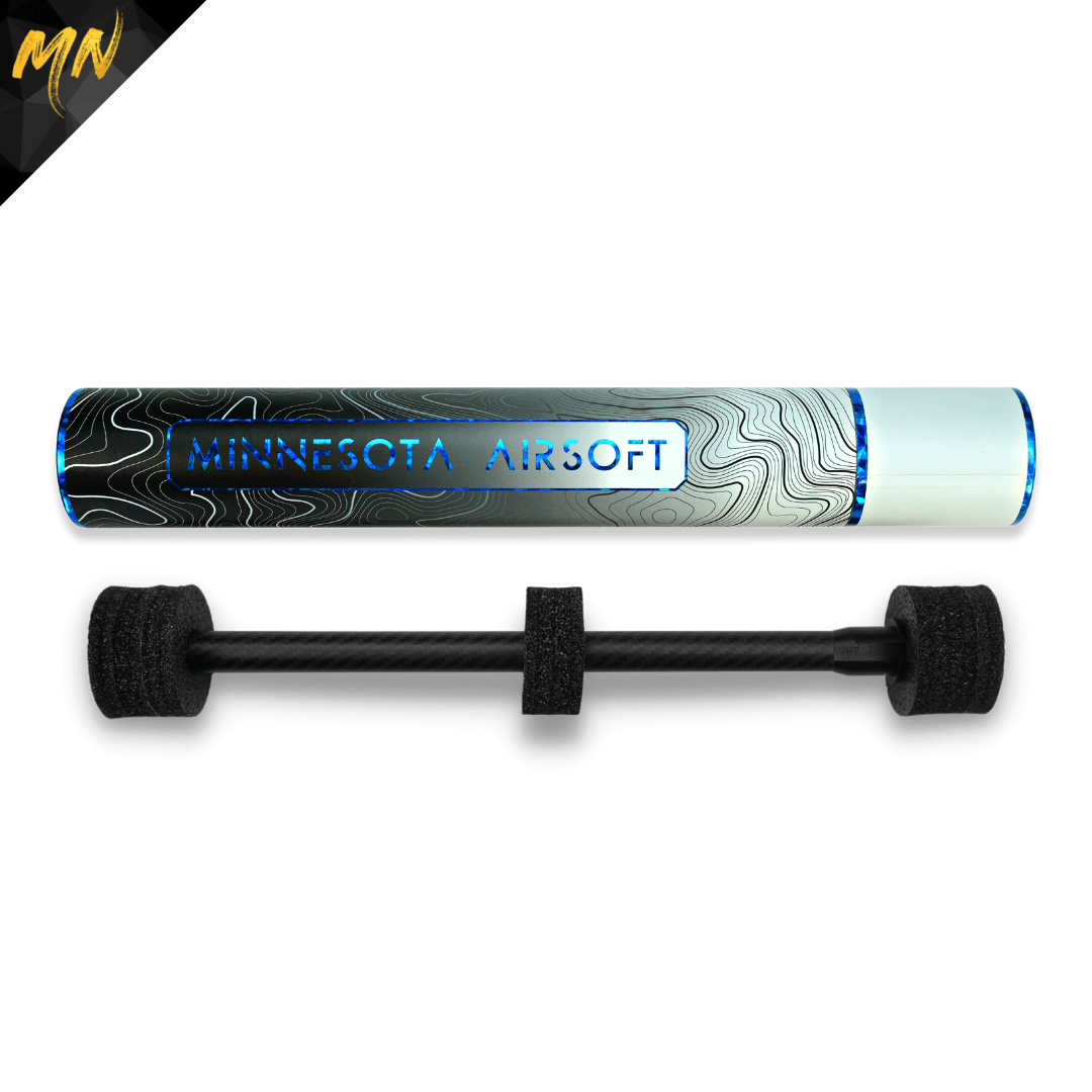 Minnesota Airsoft NEW Talon M4 AEG carbon fiber outer barrel. Available in 150mm, 280mm, and 363mm lengths Crafted meticulously to boost accuracy, range, and overall maneuverability, this lightweight and durable barrel will revolutionize your airsoft gun. Designed specifically for Tokyo Marui spec M4 Airsoft AEG rifles, it perfectly complements your airsoft gun, offering unmatched performance and durability. The Talon carbon fiber airsoft M4 outer barrel is the best airsoft outer barrel in 2023!